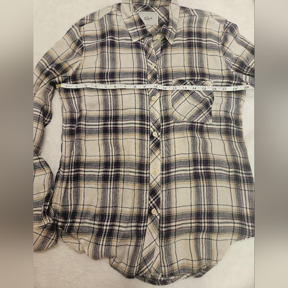 Rails Hunter Plaid Button-Down Shirt Stone Navy Fushia Size S - Picture 10 of 15